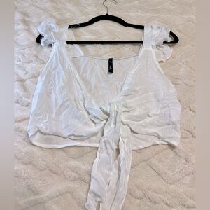 Shelly Ruffle Sleeve Tie Top